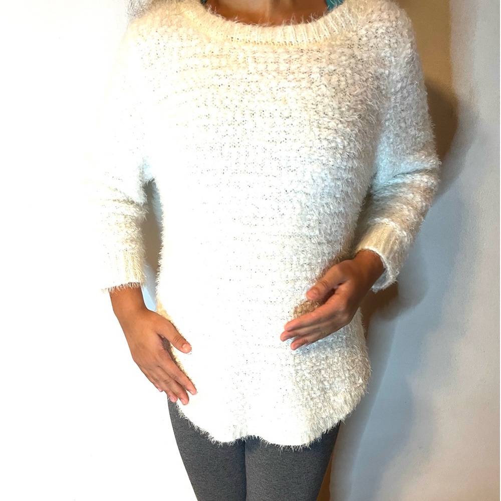 Bunny white fluffy cozy sweater🐰
